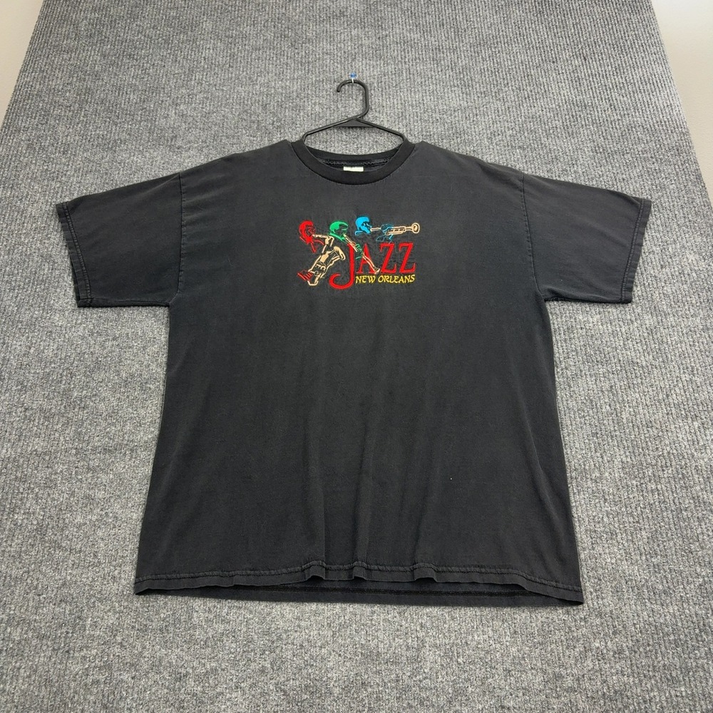Vintage Tennessee River T Shirt Mens XL Black Cotton Jazz New Orleans Graphic